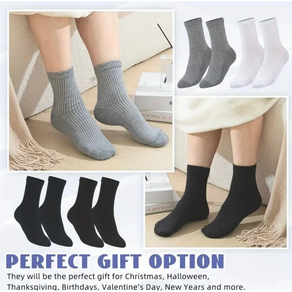 Calcetines De Vestir Finos Y Acanalados Para Hombre 9-13‎ Multicolor 5 Pares